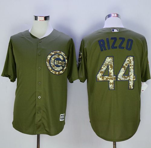 Cubs #44 Anthony Rizzo Green Camo New Cool Base Stitched MLB Jersey - Click Image to Close